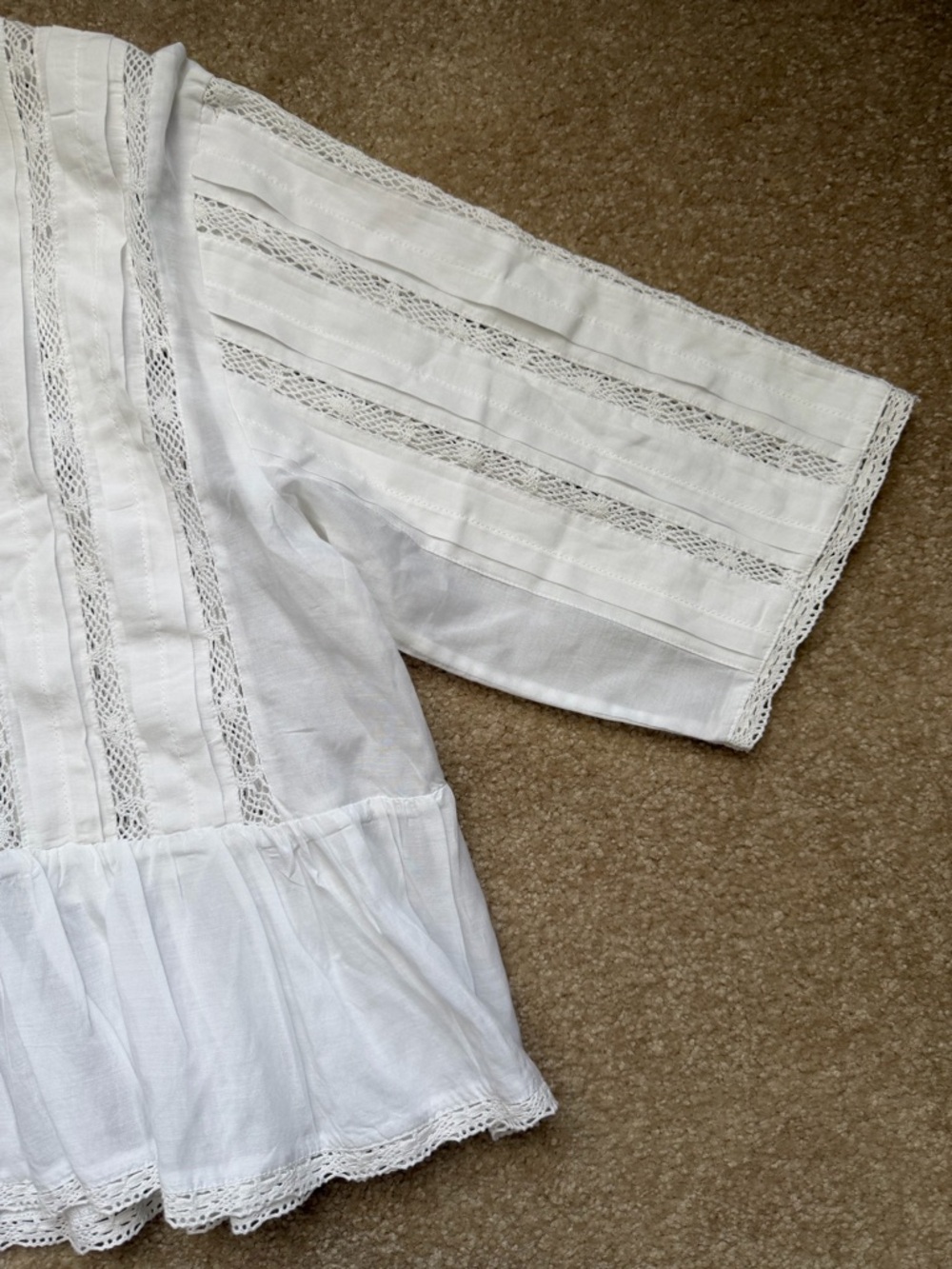 Madewell Bobbi Lace Trim Peplum Top Size L - Picture 11 of 11
